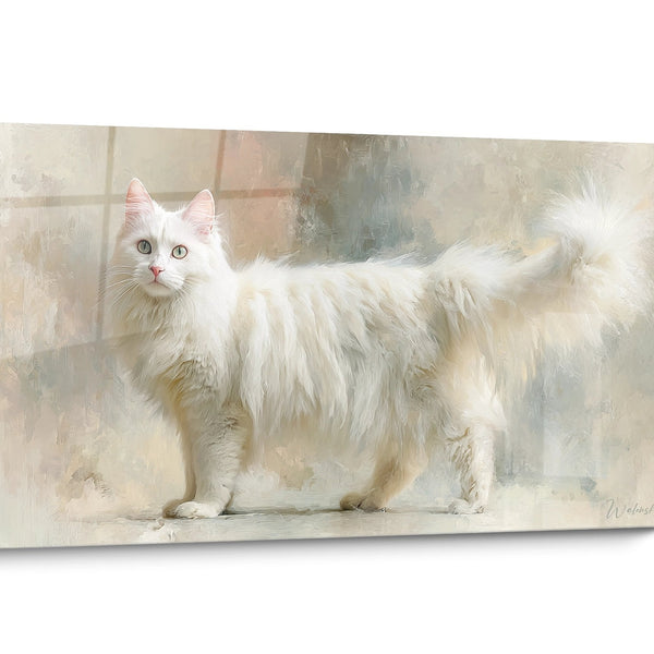 Tableau chat Turkish Angora Portrait
