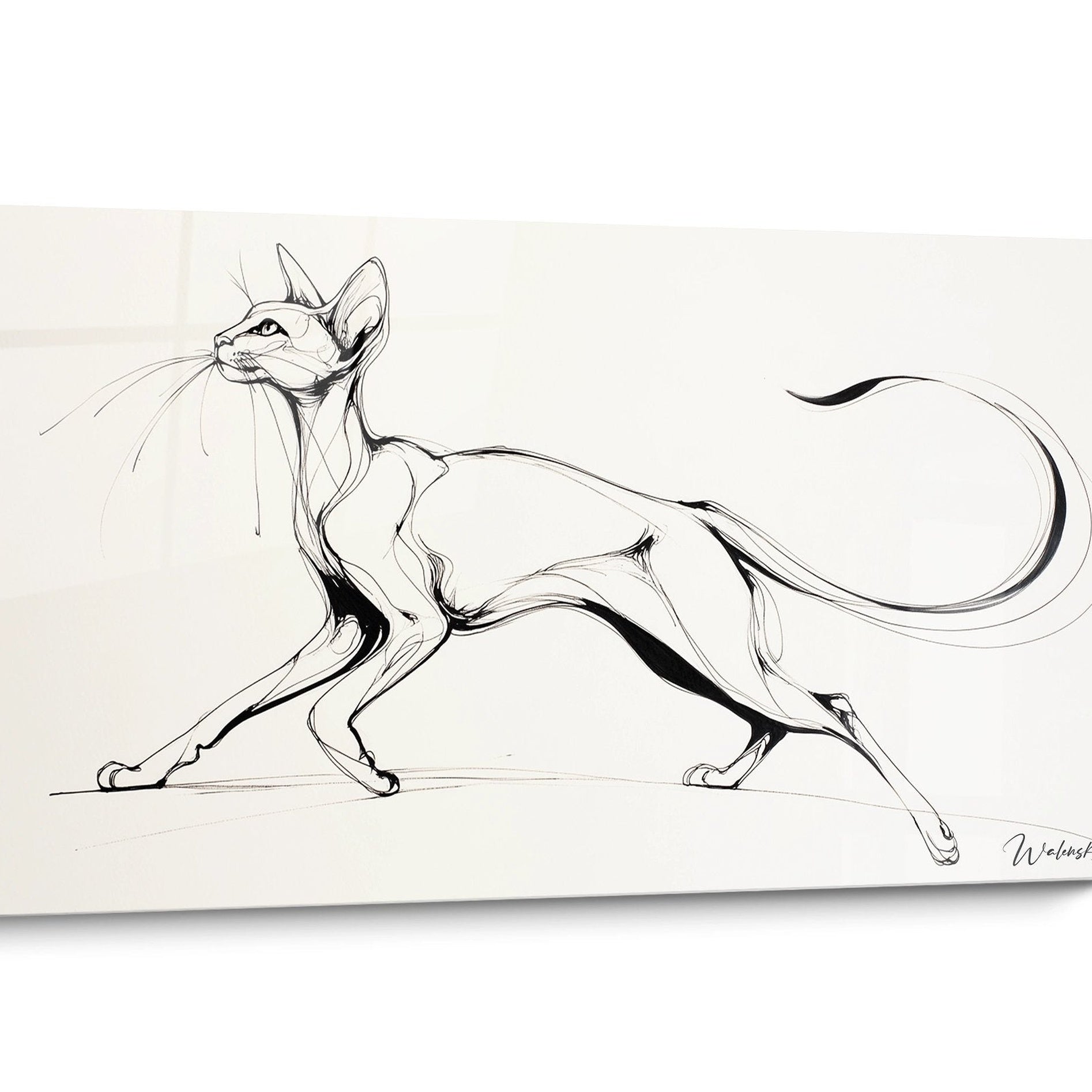 Serengeti Cat Minimalist Wall Art