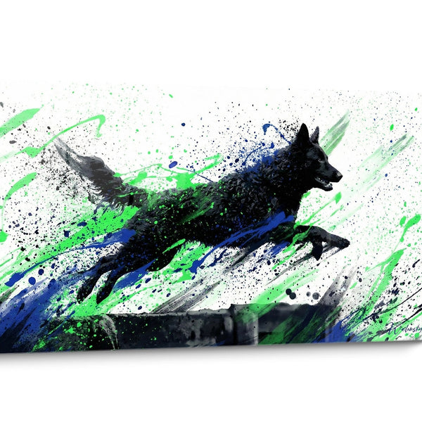 Abstract Mudi Dog Canvas