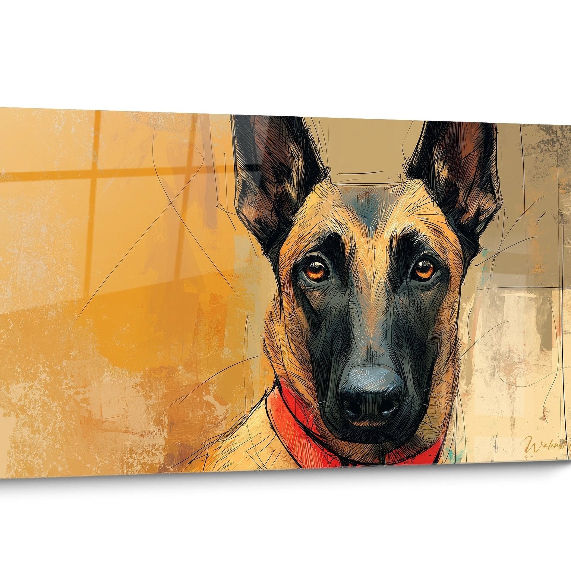 Tableau chien Berger Belge Malinois Portrait