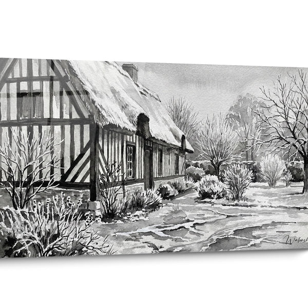 Schilderij Normandië Zwart-wit