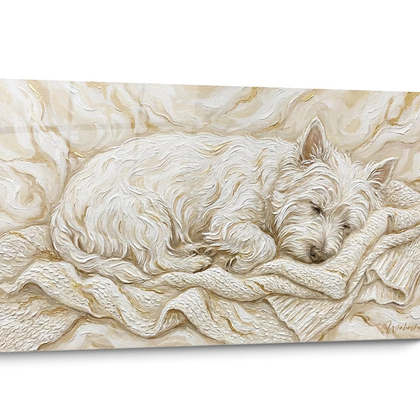 Tableau chien West Highland White Terrier Doré