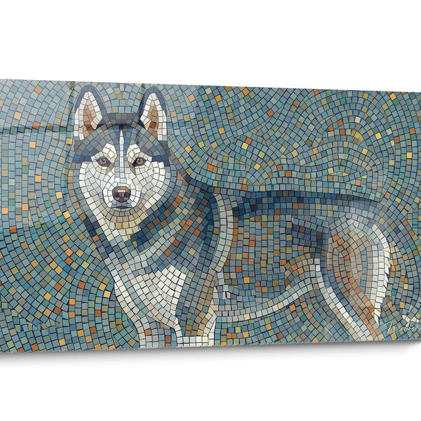 Geometrisch schilderij Siberische Husky