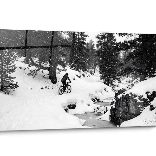 Mountain Bike Trail Black and White Wall Art