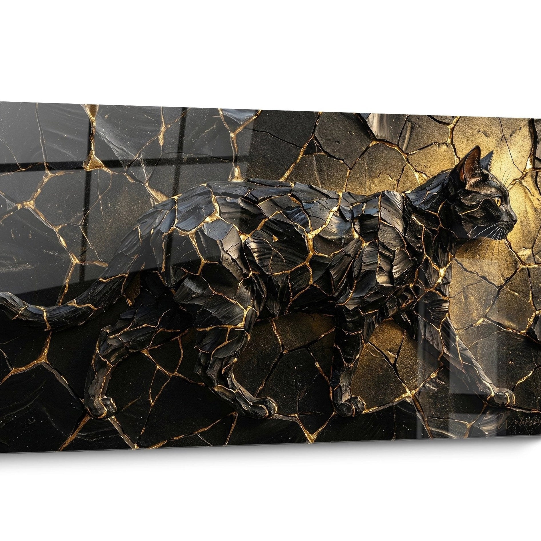 Black Bombay cat wall art