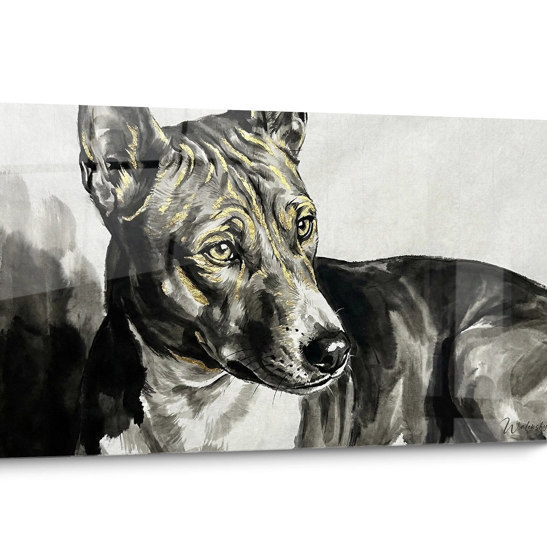 Basenji Hund Aquarell Wandbild