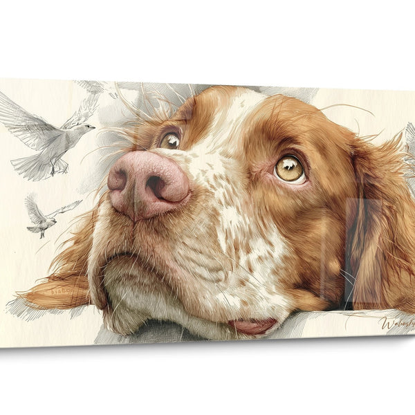 Quadro Cane Bretone Spaniel Realista
