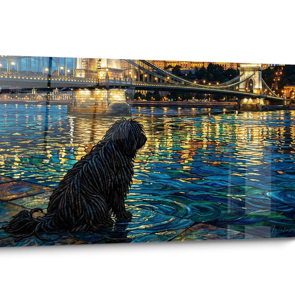 Tableau chien Puli Noir et Blanc