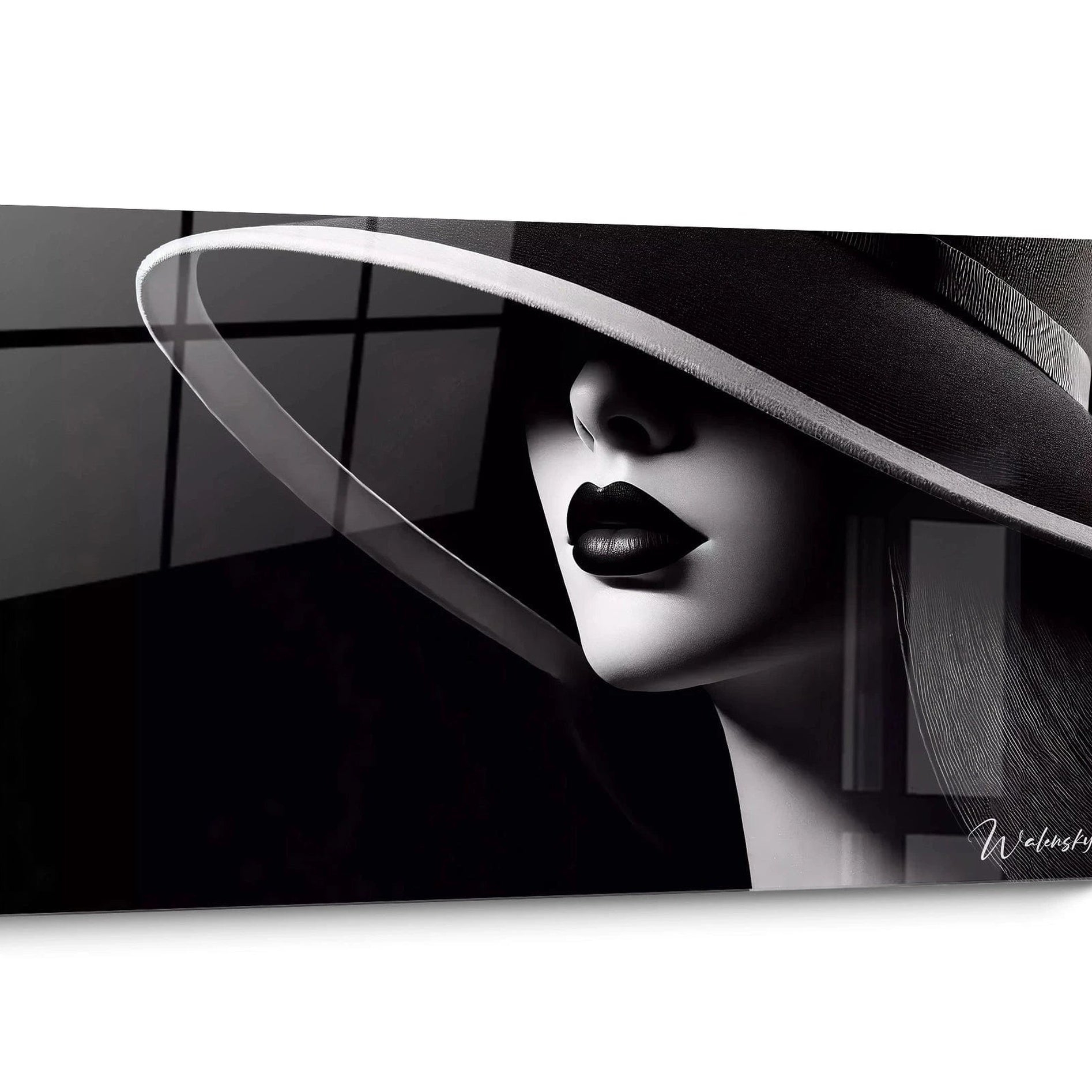 Tableau visage noir et blanc Portrait