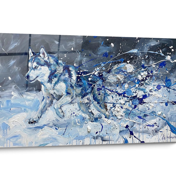 Abstract schilderij Siberische Husky