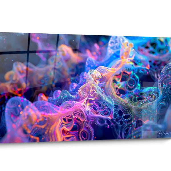 Neuronales blaues Wandbild