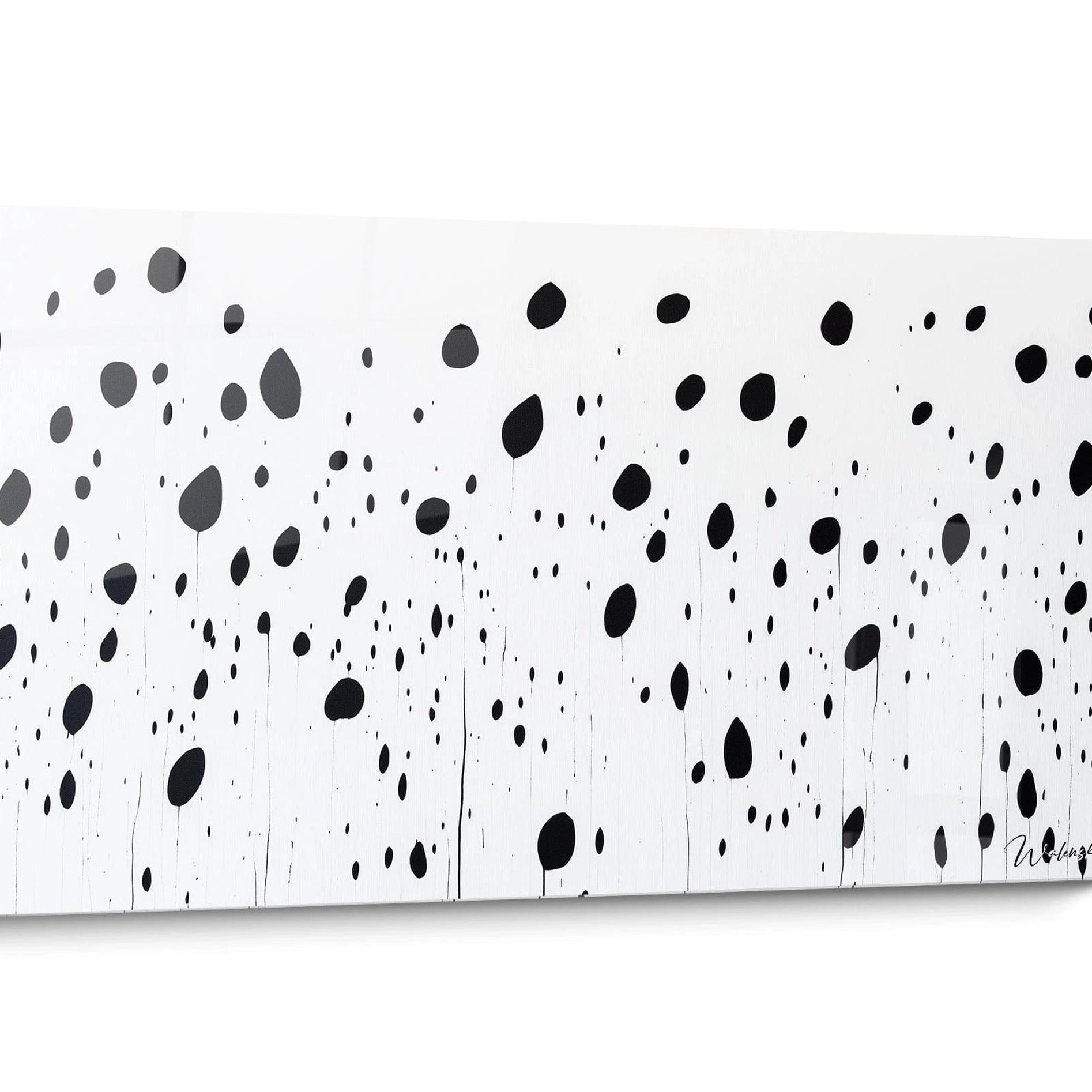 Minimalist black and white speckled dalmatian style wall art