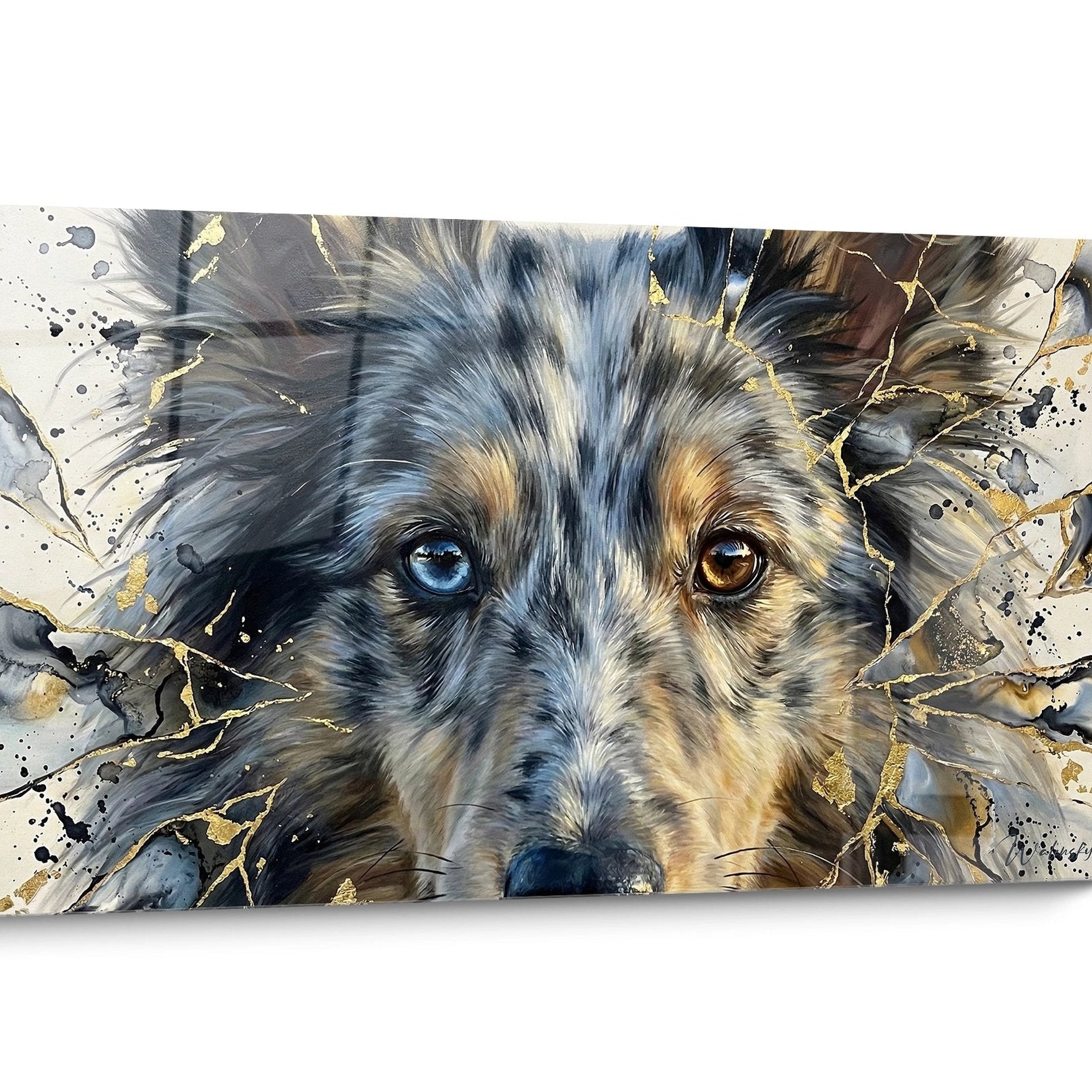 Tableau chien Berger des Shetland Portrait