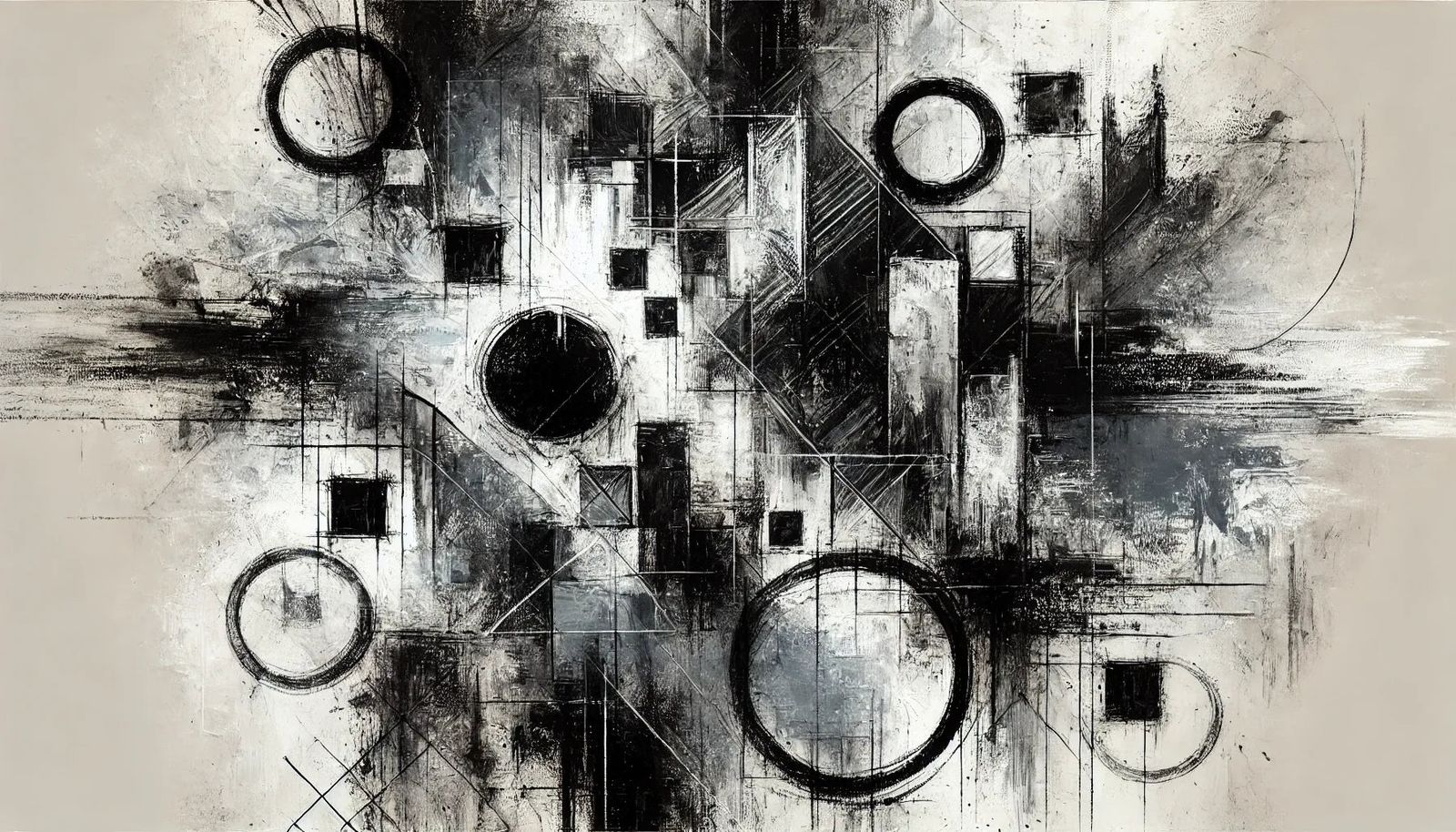 tableau noir et blanc abstrait collection