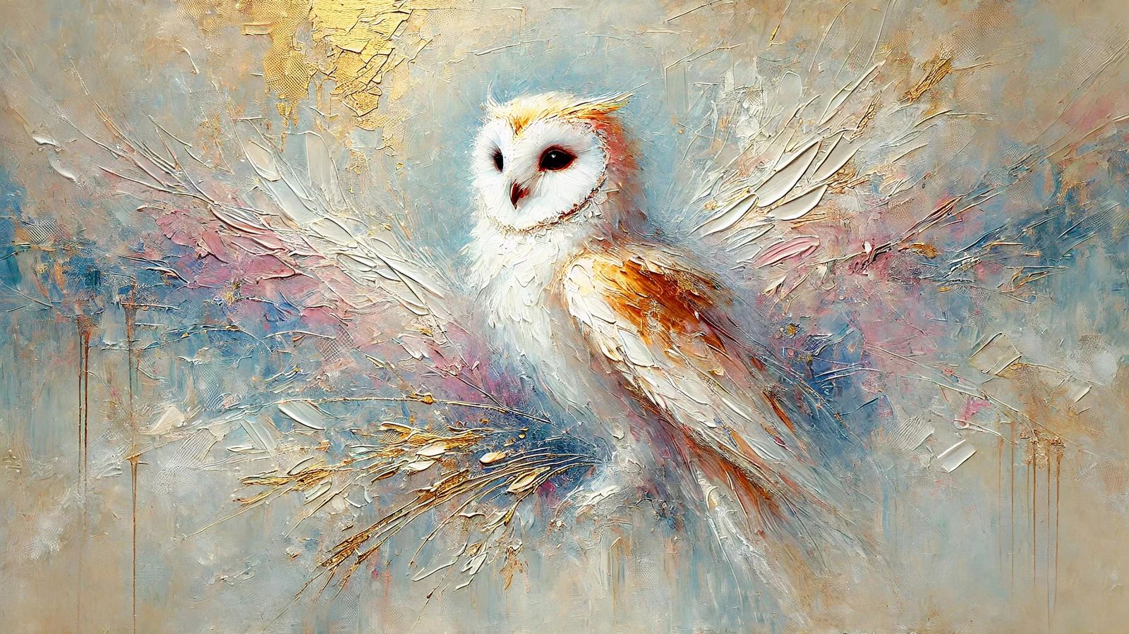 Tableau Hibou majestueux aux couleurs vives, ajoutant une touche élégante et mystique à votre intérieur