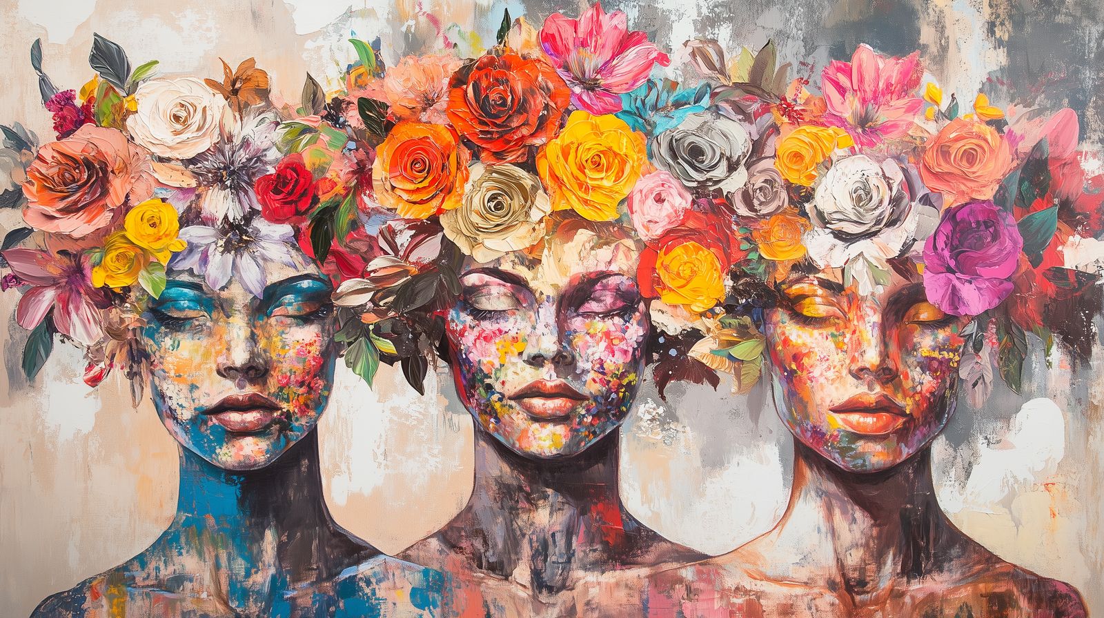 Tableau figuratif abstrait mêlant formes réalistes et abstraites pour une ambiance artistique unique.