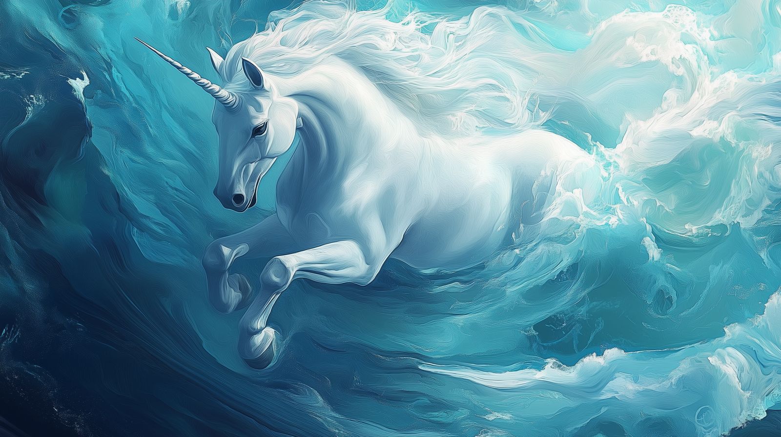 Tableau Licorne représentant la majestueuse créature mythique dans un décor féerique, œuvre d'art évoquant pureté et magie pour un intérieur enchanteur.