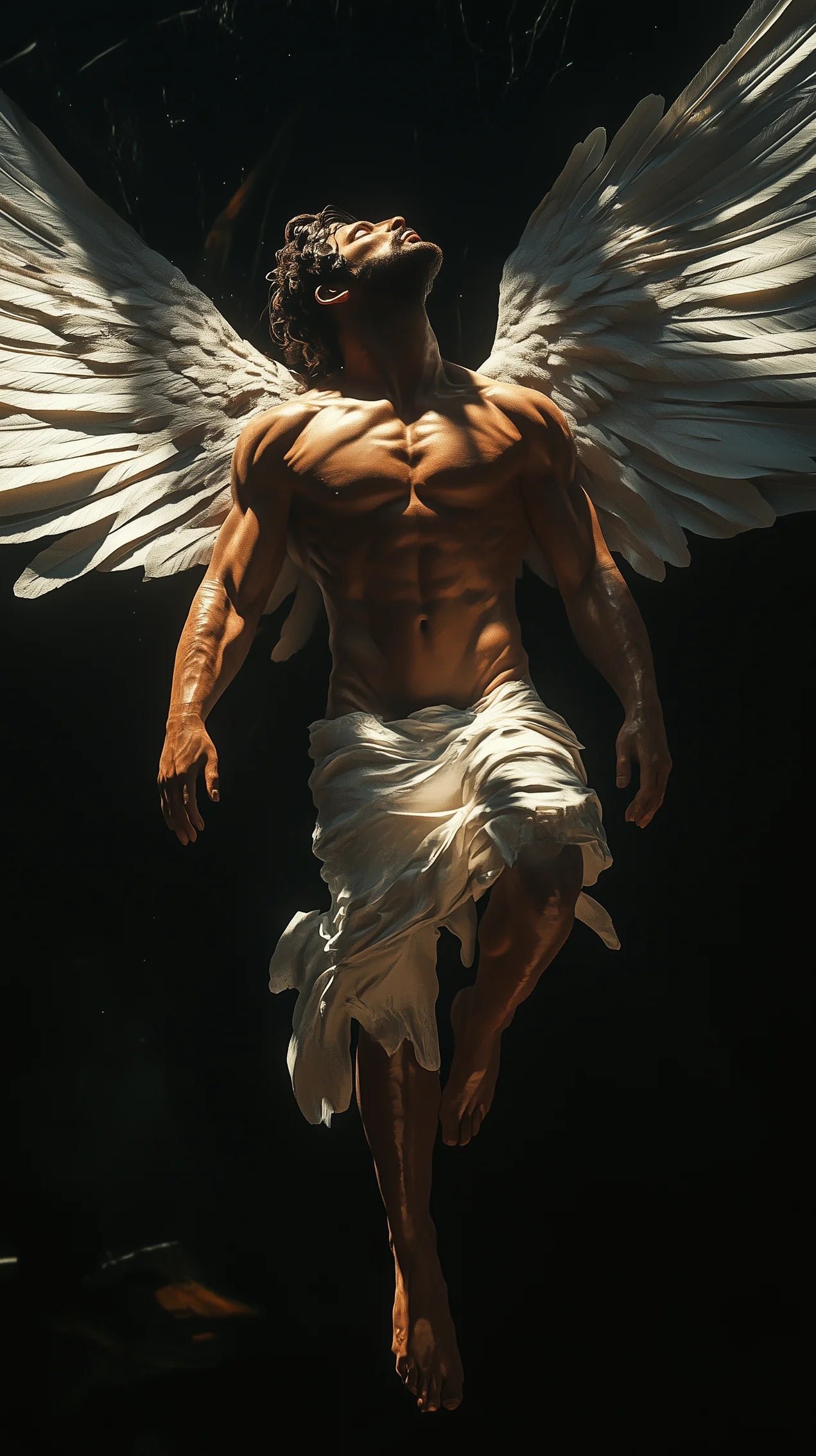 Tableau Icare illustrant le héros grec dans son envol vers le soleil, œuvre d'art mythologique capturant l'instant entre ambition et chute dans une composition dramatique.