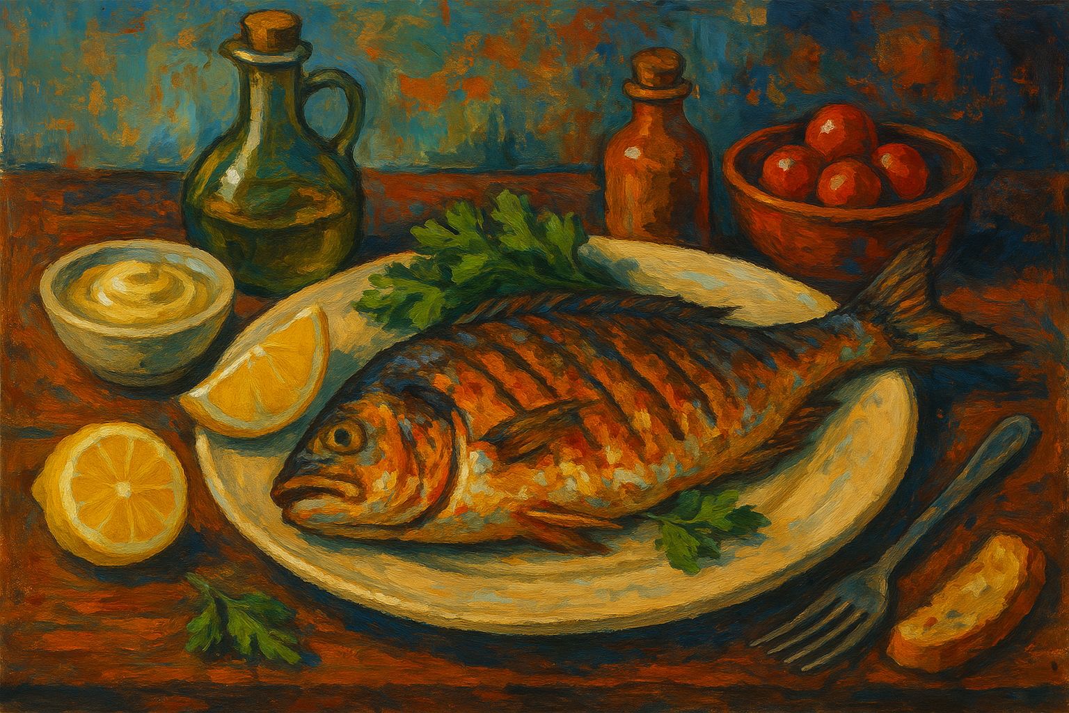 Collection immersive de tableaux pour restaurant de poisson aux motifs maritimes et nuances océaniques, créant une atmosphère qui évoque la fraîcheur et sublime l'expérience gastronomique marine.