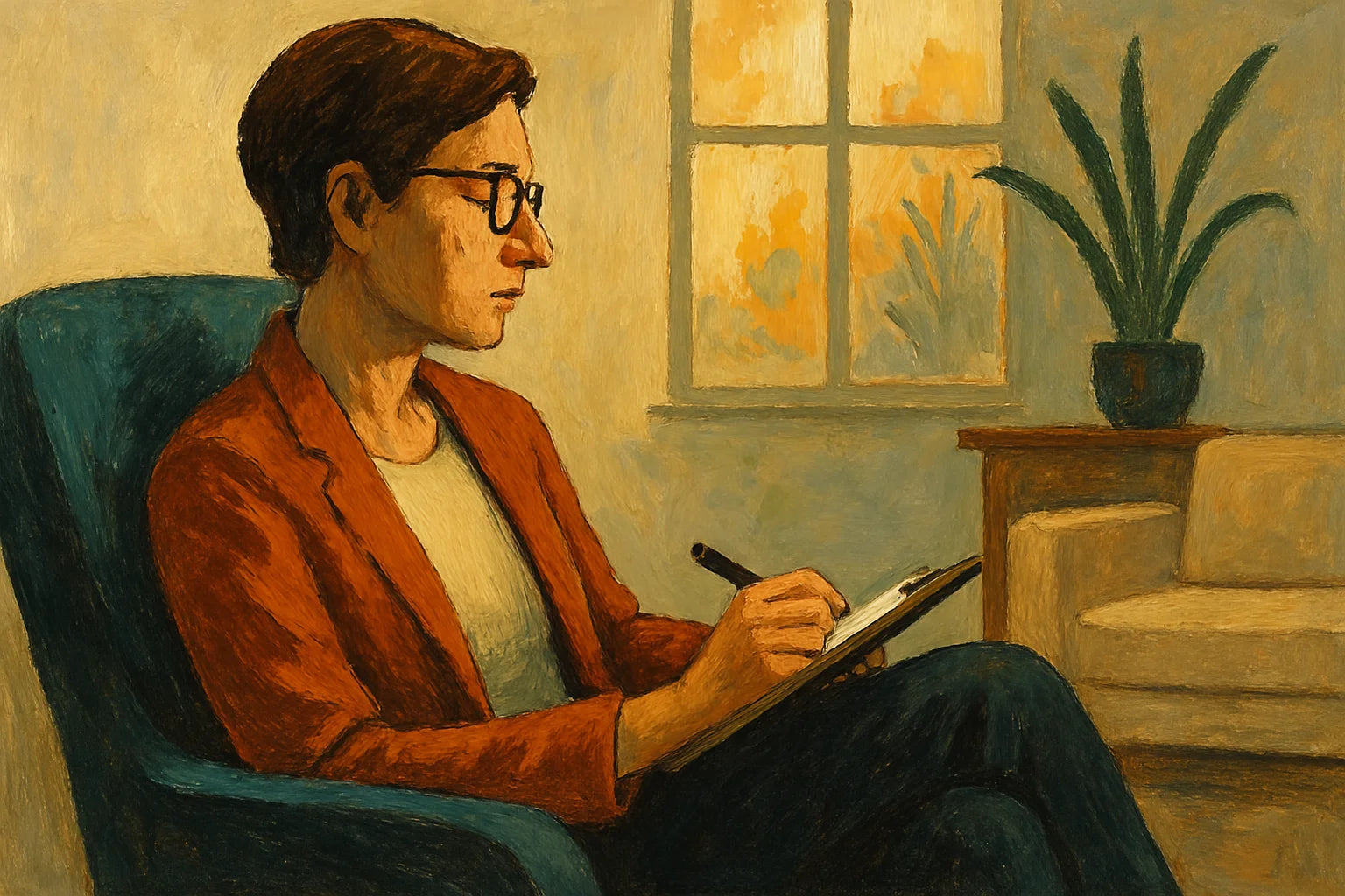 Collection de tableaux pour cabinet psychologue aux compositions équilibrées et symboliques, créant un cadre sécurisant propice au travail thérapeutique et à l'introspection.