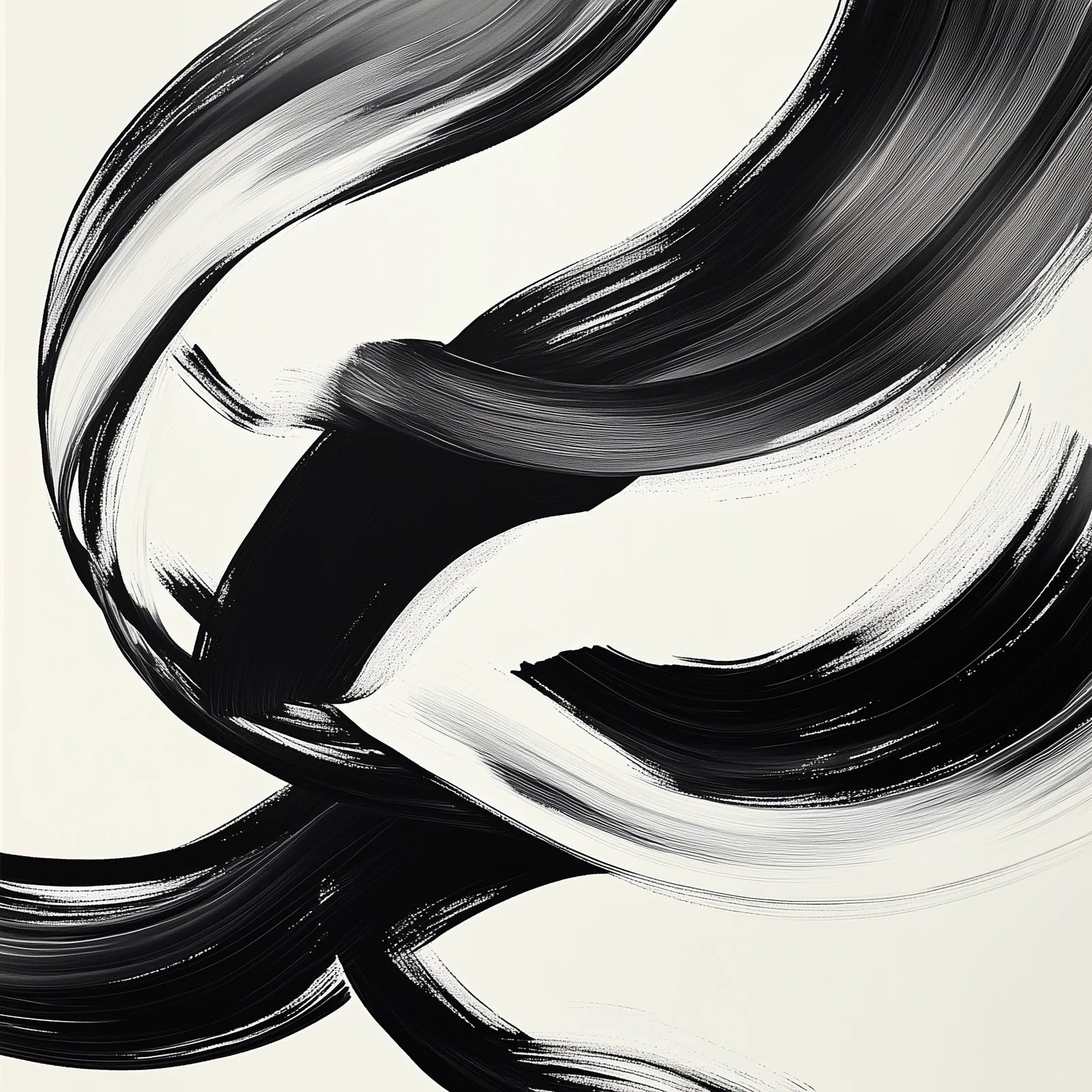 Tableau Rayures noir et blanc aux lignes parallèles créant un effet optique saisissant, parfait exemple d'art minimaliste contemporain jouant sur les contrastes graphiques pour structurer l'espace.