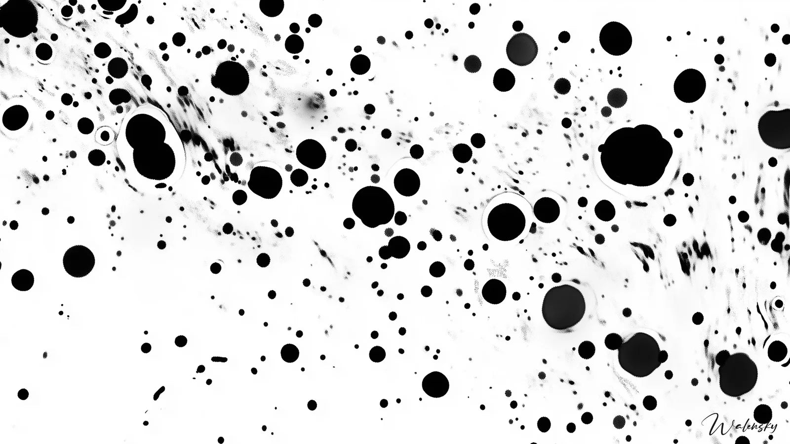 Tableau contemporain motif tacheté noir et blanc style dalmatien pour décoration murale moderne et élégante d'intérieur 