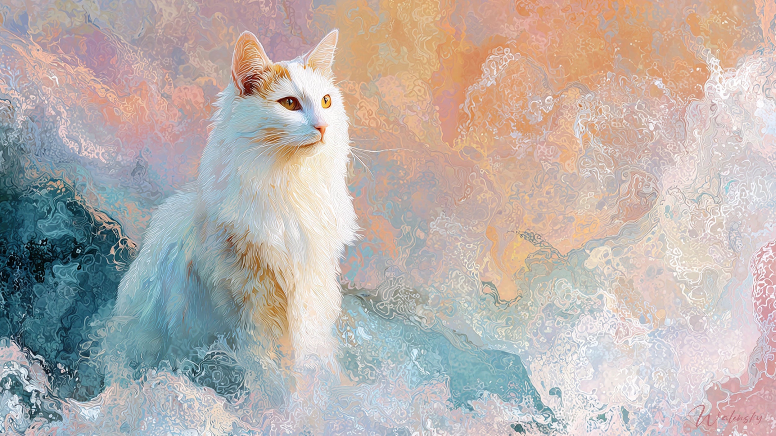 Tableau chat Turkish Van