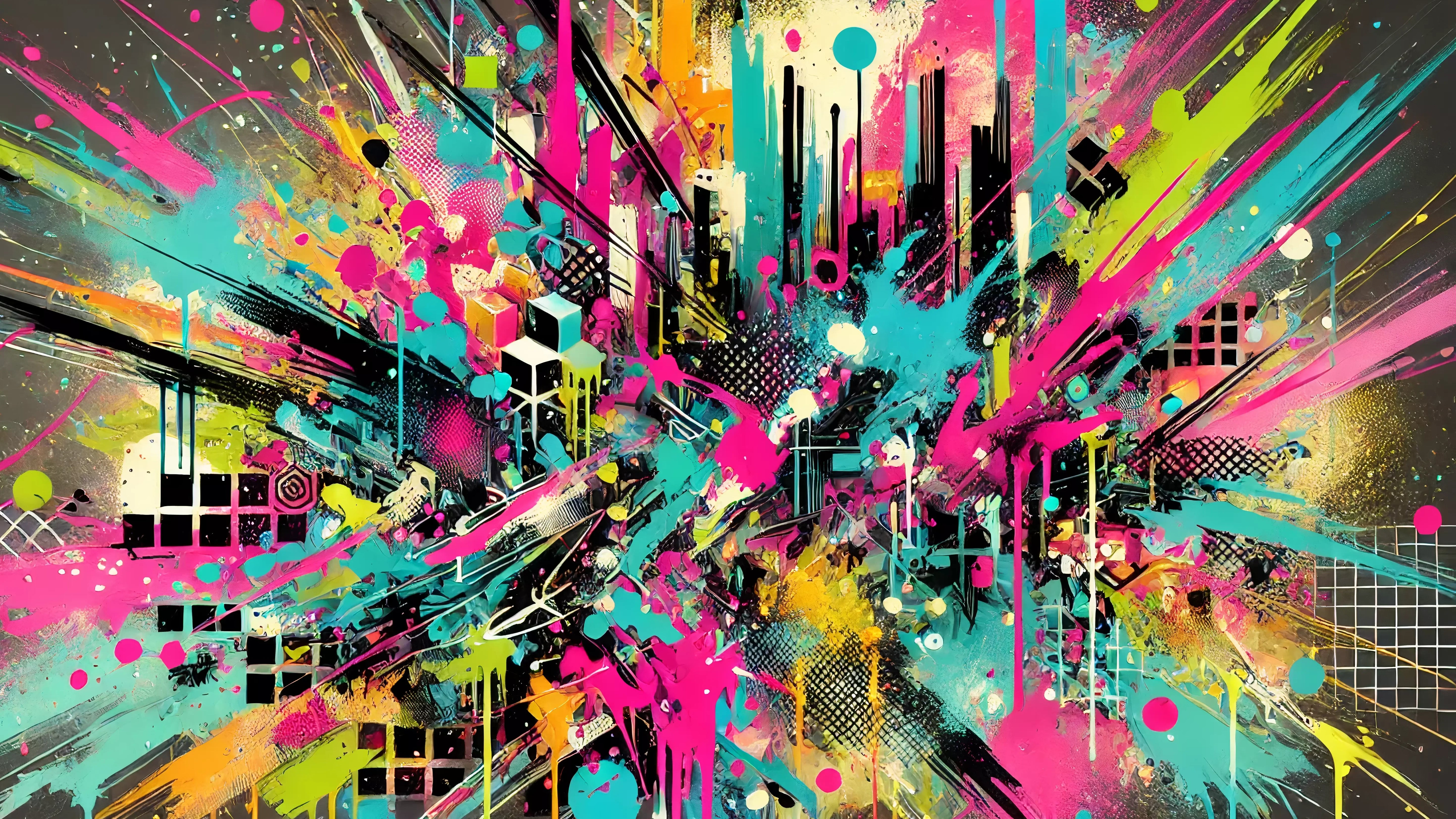 Tableau Street Art Multicolore aux teintes éclatantes et au style urbain affirmé, idéal pour une décoration dynamique et expressive.