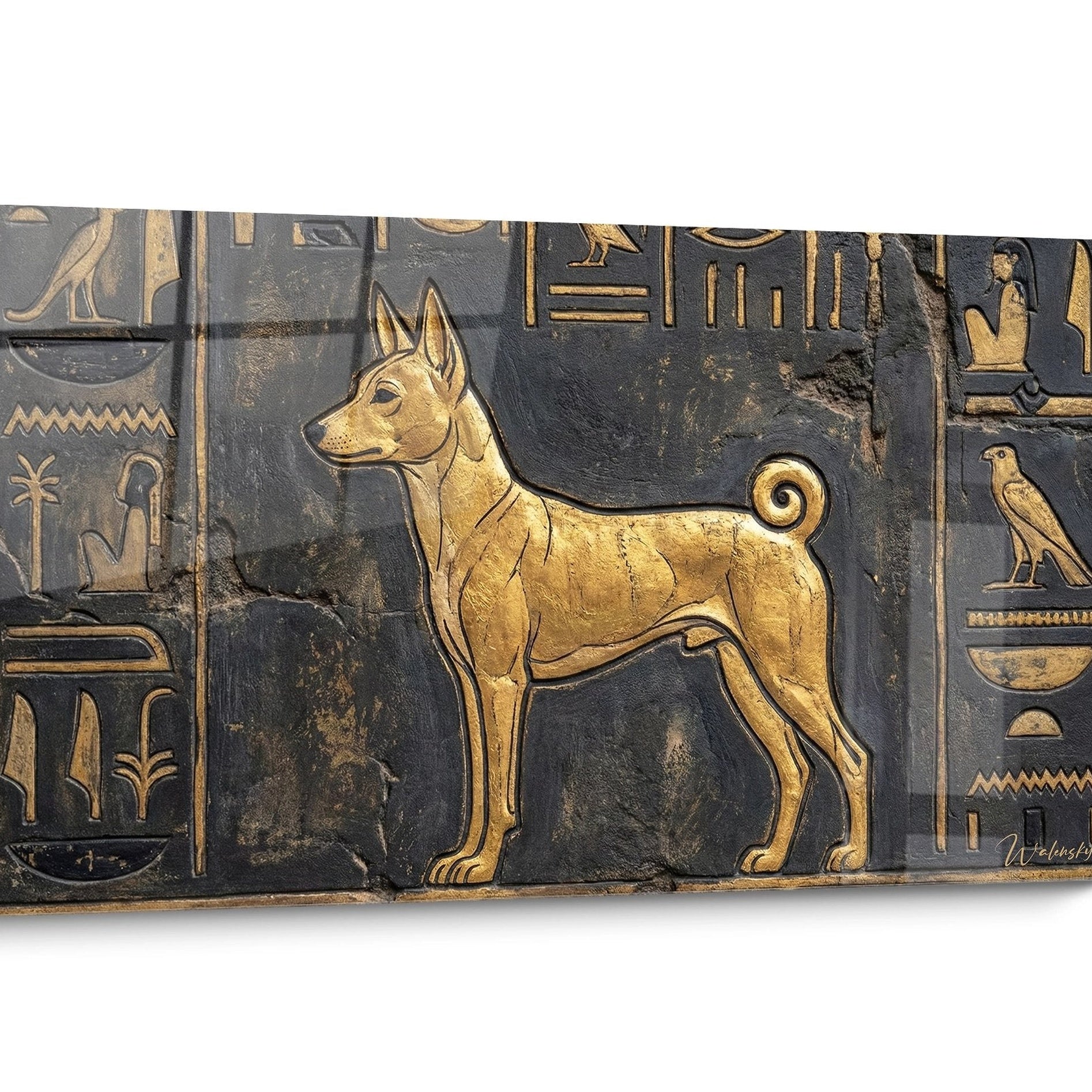 Basenji-Hund Gemälde Golden