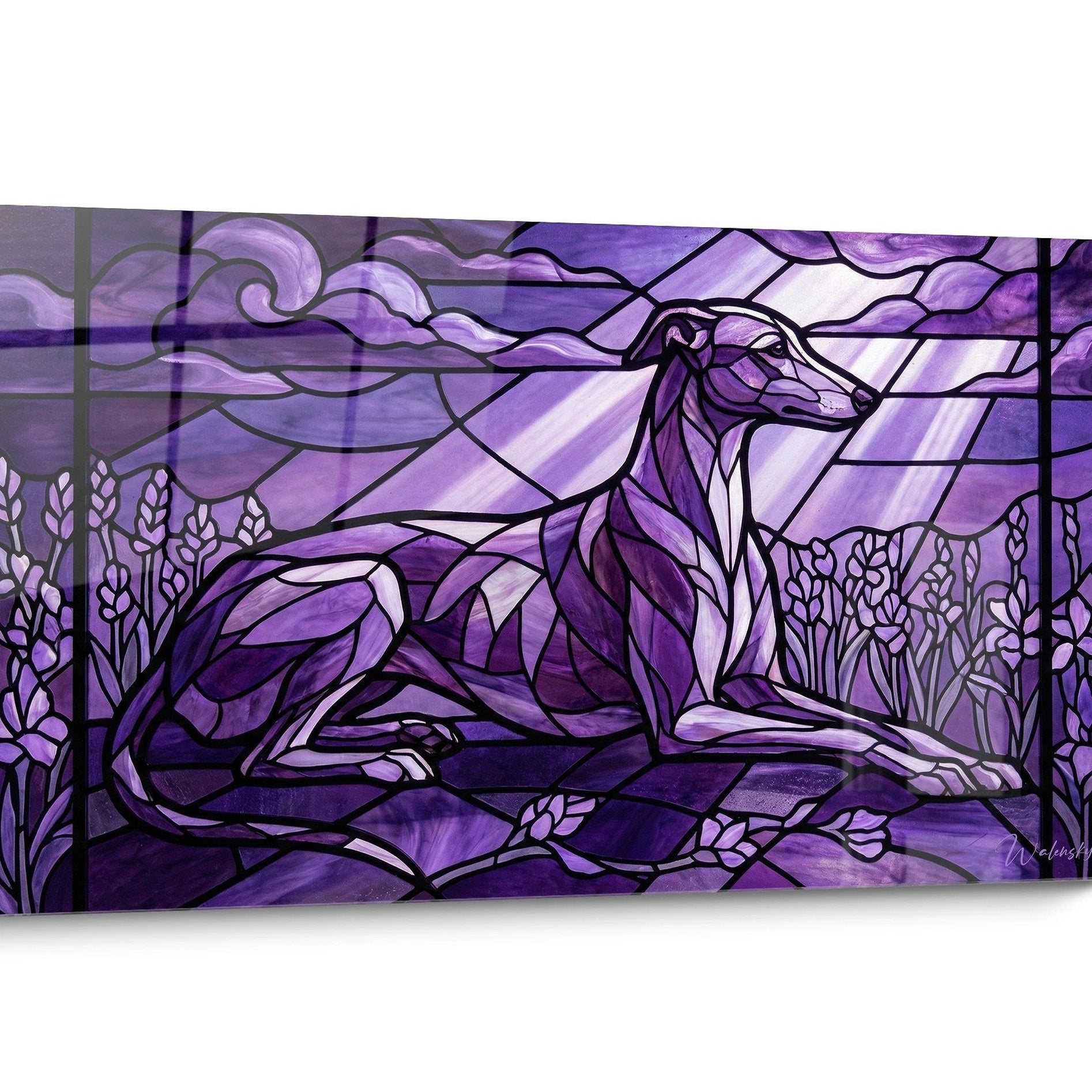 Tableau Lévrier Greyhound Géométrique
