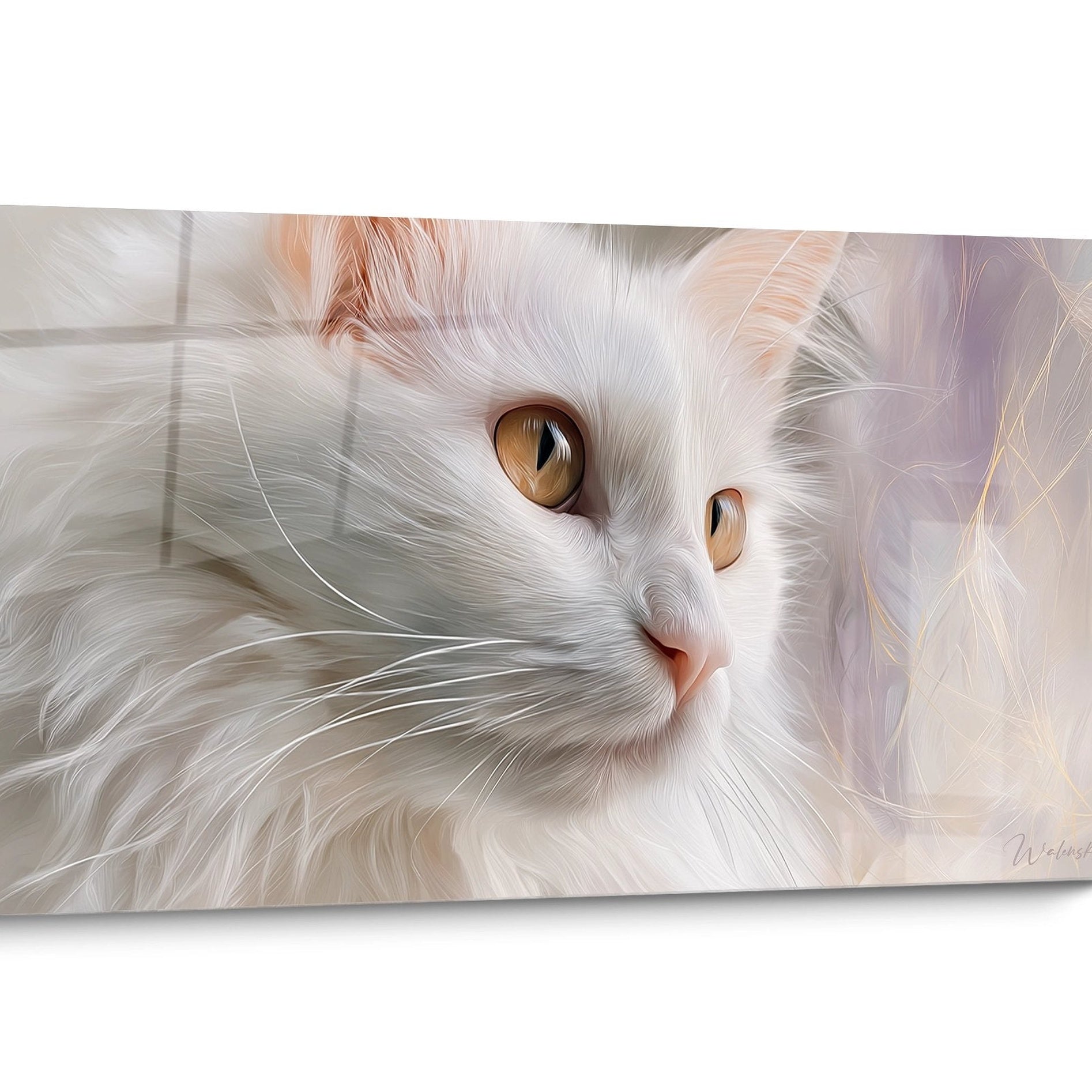 Turkish Angora Cat Painting Golden Eyes