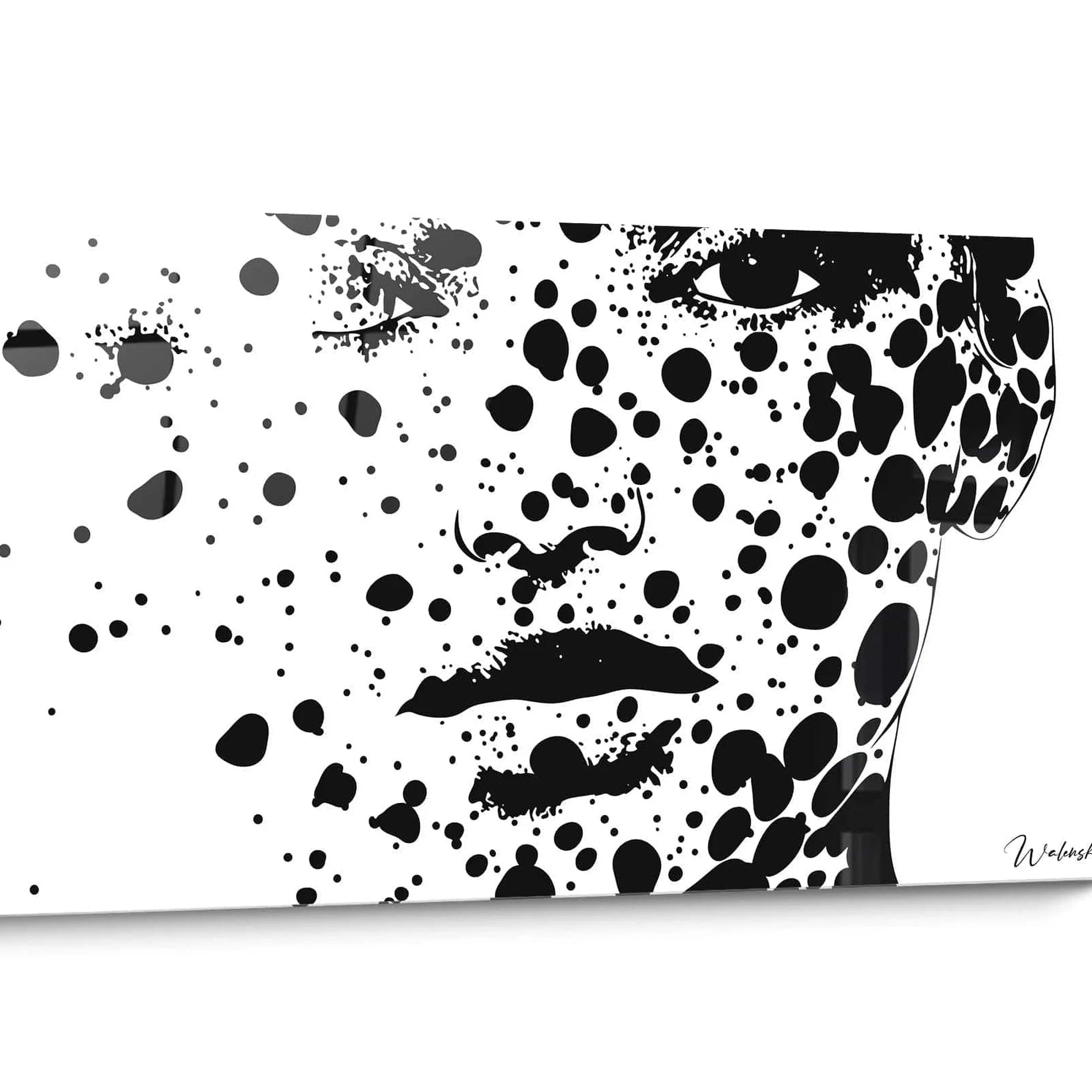 Tableau visage noir et blanc Abstrait