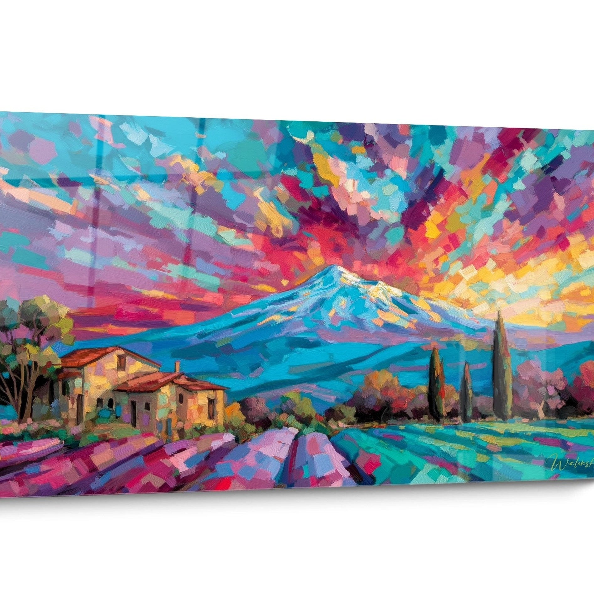 Tableau volcans Expressionniste Coloré