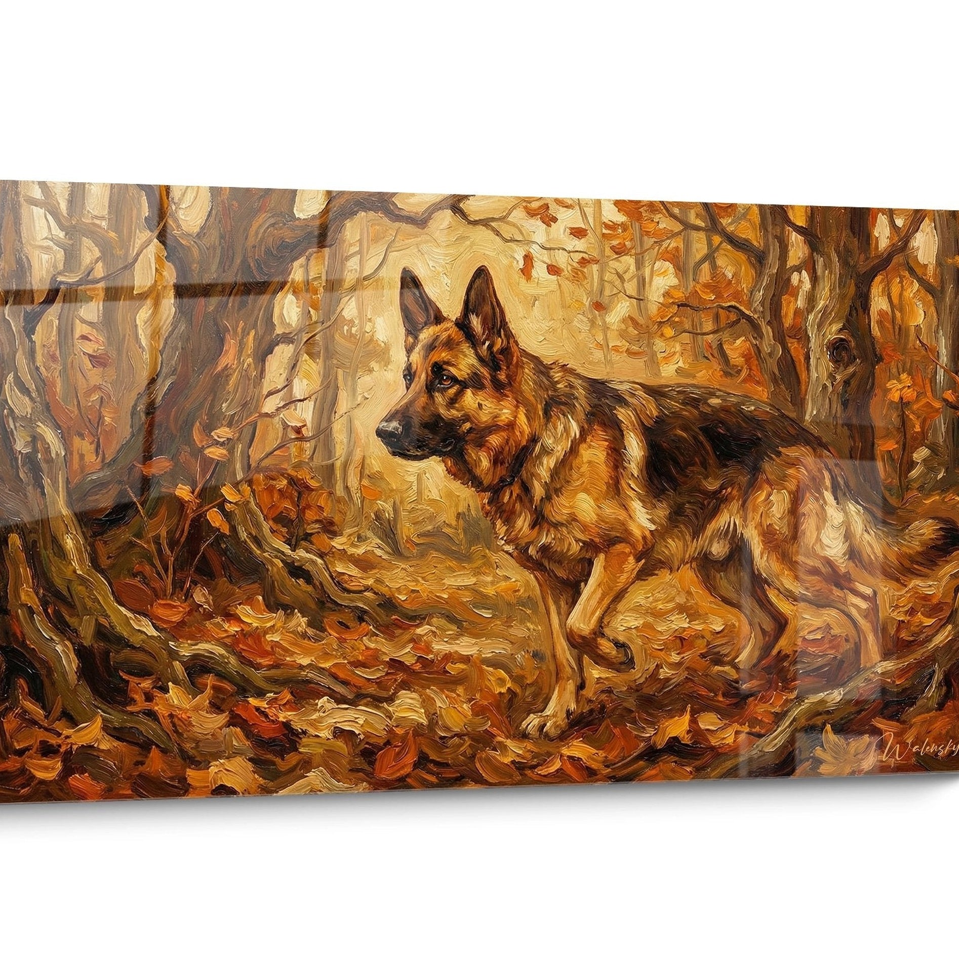 Deutscher Schäferhund Gemälde Golden