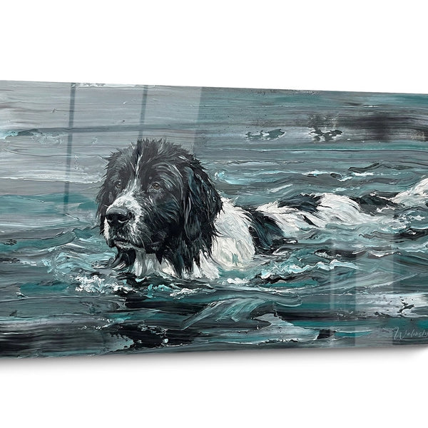 Landseer Dog Turquoise Wall Art