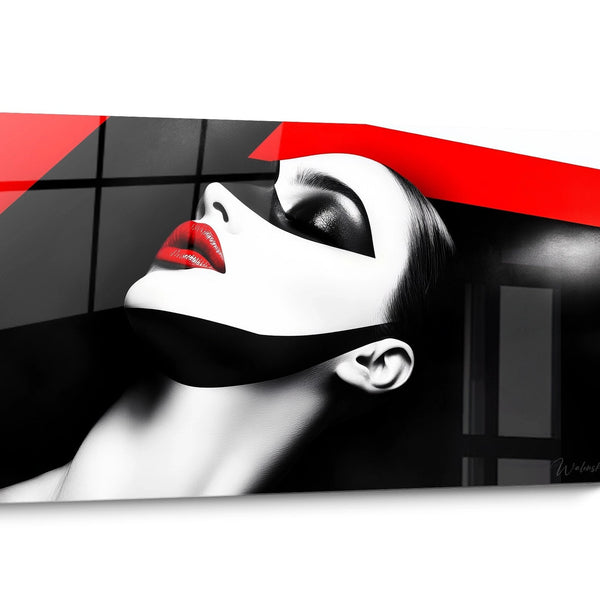Tableau visage de la mode Rouge