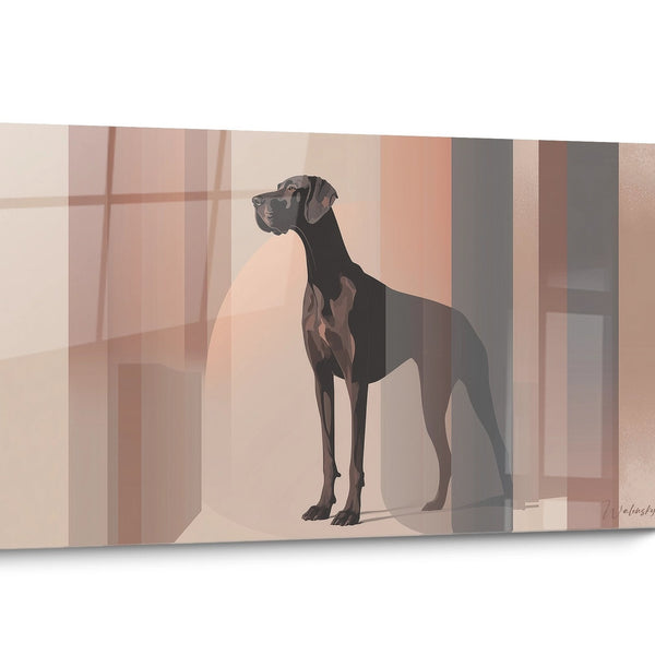 Tableau Dogue Allemand Géométrique