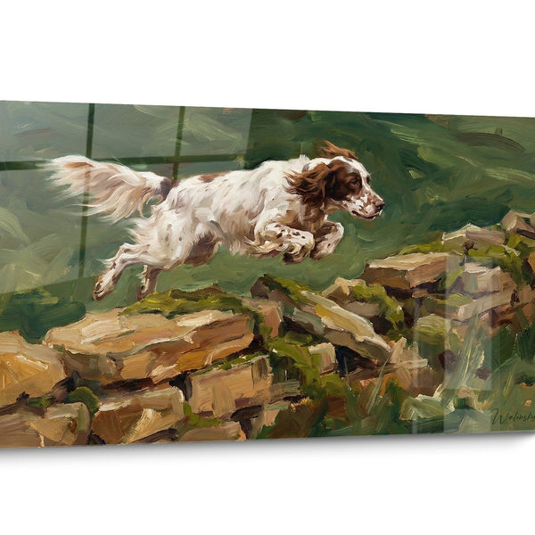 English Setter Dog Painting Motion