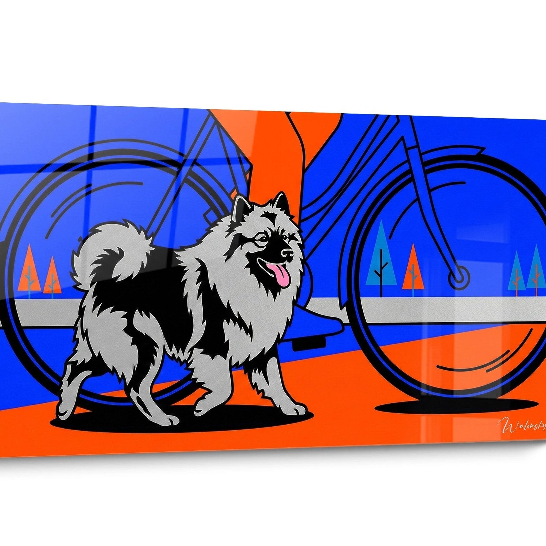 Keeshond Hund Gemälde Pop Art