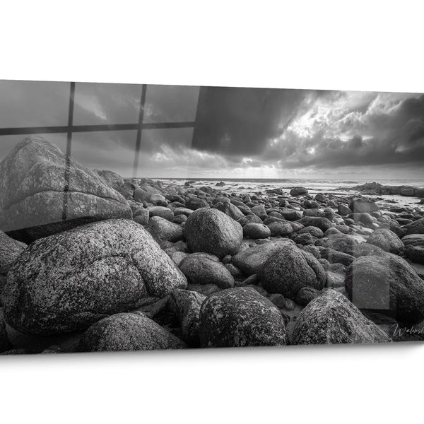 Minimalistisch zwart-witlandschapsschilderij