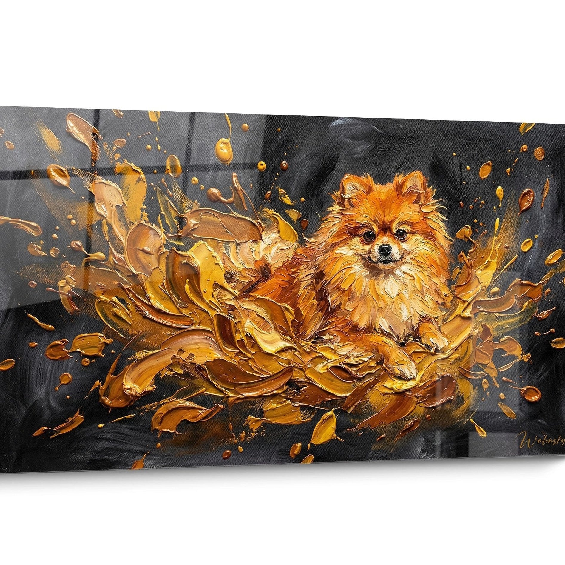 Golden Pomeranian Spitz Dog Wall Art