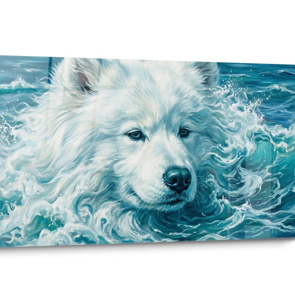 Tableau chien Samoyede Aquarelle