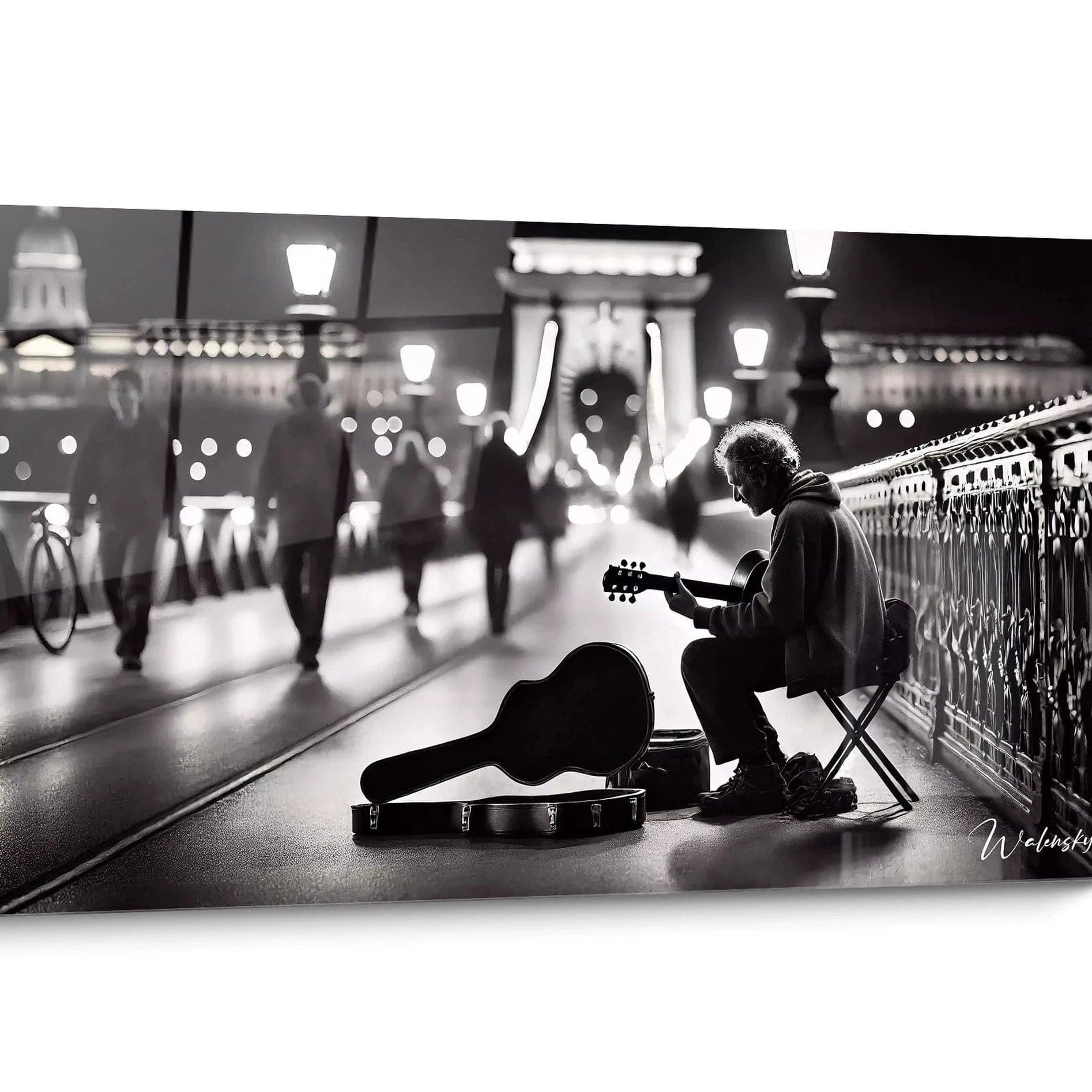 Tableau personnages noir et blanc Musique