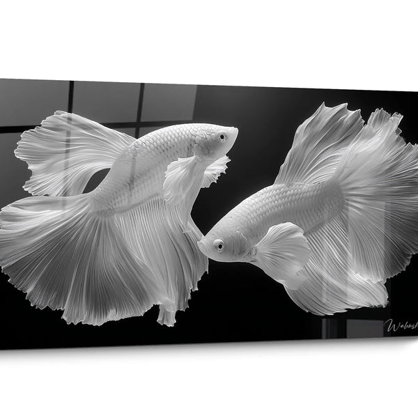 Tableau animaux noir et blanc Aquatique