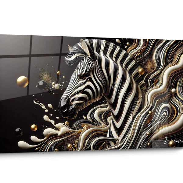 Tableau Zebre Coloré Doré