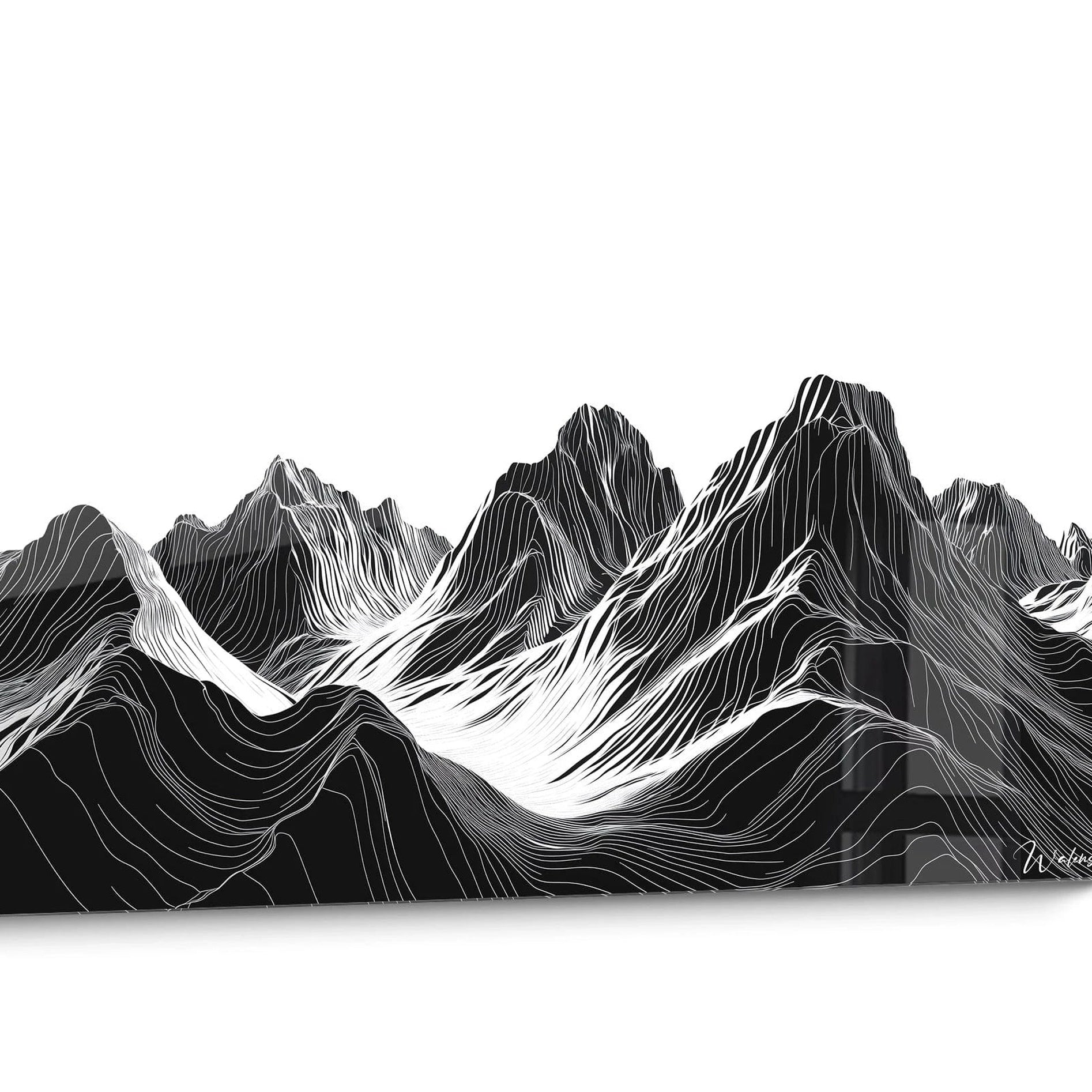 Black and White Stripes Modern Wall Art
