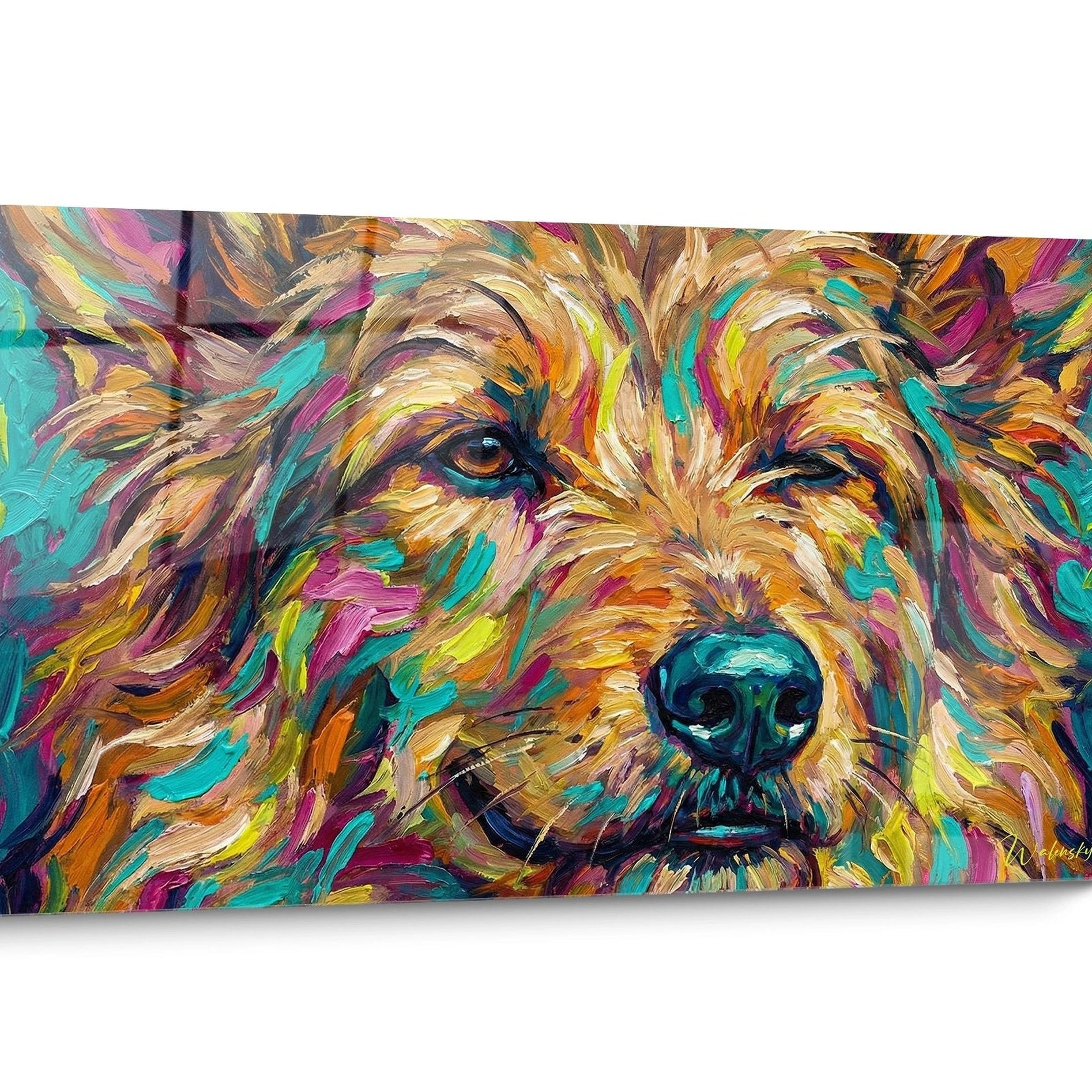 Picard Shepherd Dog Golden Painting