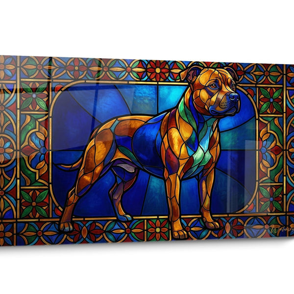 Schilderij Staffie Bull Terrier Geometrisch
