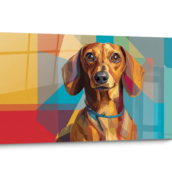 Tableau chien Teckel Géométrique