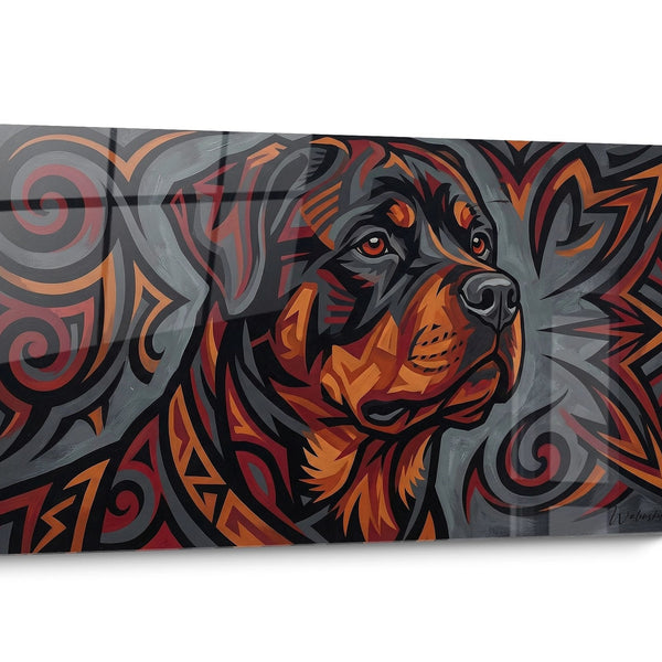 Tableau chien Rottweiler Géométrique